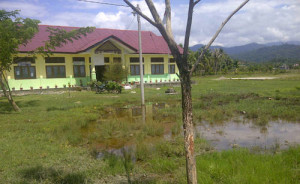 Halaman SMAN 2 Blangpidie Langganan Banjir