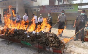 Kejari Idi Musnah Barang Bukti Narkoba