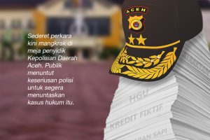 Sederet perkara kini mangkrak di meja penyidik Kepolisian Daerah Aceh. Publik menuntut keseriusan polisi untuk segera menuntaskan kasus hukum itu.