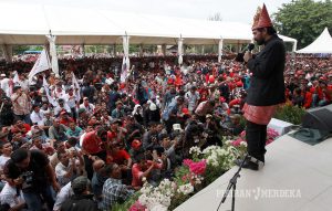 Muzakir Manaf di Hadapan Pendukungnya. (Photo PM/Oviyandi Emnur)