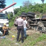 Diduga Rem Blong, Truck Intercooler Terjungkal di Seulawah