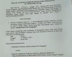 Selasa Depan, PN Sigli Gelar Sidang Gugatan PAW Rosmini Cs