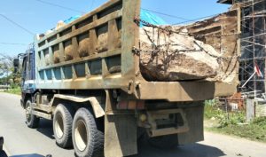 Warga dan Pengguna Jalan Keluhkan Aktivitas Truk Pengangkut Batu Gajah