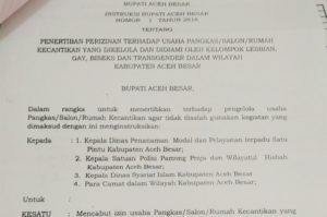 Setelah Jilbab Pramugari, Bupati Aceh Besar Instruksikan Penertiban Salon LGBT