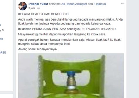 Warning Pangkalan Gas LPG, Irwandi: Ini Peringatan Pertama Sekaligus Terakhir