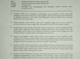 Pimpinan DPRA Dukung Komisi VII Kawal Kasus Prostitusi Online