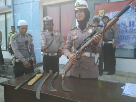 Razia Ops Patuh Rencong 2018, Polantas Aceh Besar Sita Sajam dan Airsoft Gun