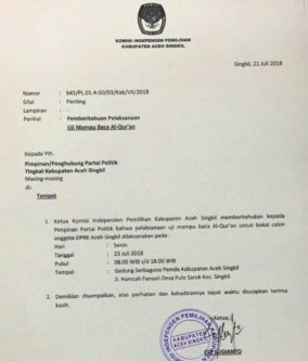 Besok, 245 Bacaleg Aceh Singkil Ikuti Tes Baca Alquran