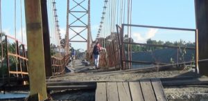 Jembatan Gantung di Aceh Barat Rusak Parah