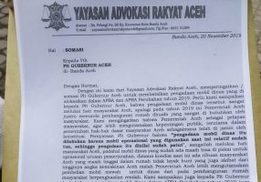 YARA Somasi Plt Gubernur, Minta Batalkan Pengadaan Mobil Dinas