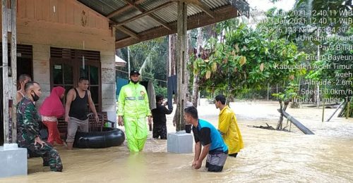 Kota Langsa digenangi banjir. (Dok. Pusdalops BPBA)