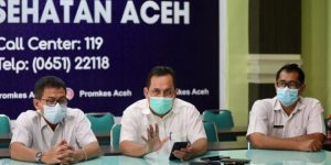 konferensi pers di Dinkes Aceh soal vaksinasi di Aceh