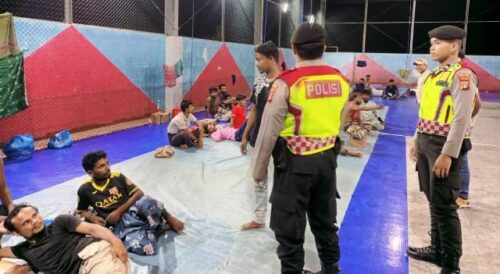 Patroli Malam Satsamapta Polres Aceh Timur Maksimalkan Pengamanan Pengungsi Rohingya