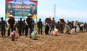 Forkopimda Aceh menanam jagung pada program satu juta hektar di Desa Iboh Tanjong, Kecamatan Seulimeum, Kabupaten Aceh Besar. (Foto: Dok. Humas Polda Aceh)