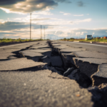 Ilustrasi-Retakan jalan oleh gempa. Foto: Freepik