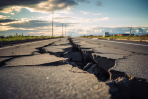 Ilustrasi-Retakan jalan oleh gempa. Foto: Freepik