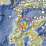 Tangkapan layar - Peta lokasi gempa yang terjadi di Sulawesi pada Selasa (14/1/2025) dini hari. (Antara/Khaerul Izan)