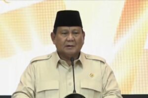 Presiden Prabowo saat meresmikan Bank Emas perdana di Indonesia. Foto: Tangkapan layar TVRI