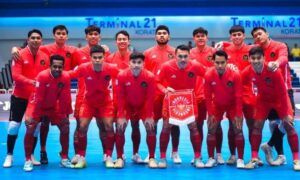 Para pemain Timnas Futsal Indonesia berfoto sebelum berlaga di ajang Piala AFF Futsal 2024 .Foto: FFI