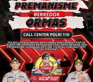 Flyer tolak aksi Premanisme Berkedok Ormas (Foto: dok. Polres Lhokseumawe).