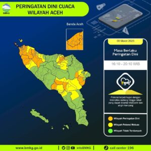 Citra satelit wilayah Aceh berpotensi hujan. Foto: BMKG